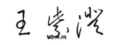 駱恆光王紫澄草書個性簽名怎么寫