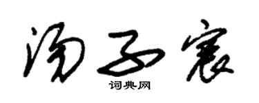 朱錫榮湯子宸草書個性簽名怎么寫