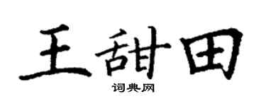 丁謙王甜田楷書個性簽名怎么寫