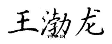 丁謙王渤龍楷書個性簽名怎么寫