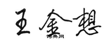 駱恆光王金想行書個性簽名怎么寫