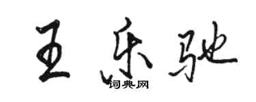 駱恆光王樂馳行書個性簽名怎么寫