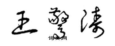 曾慶福王驚濤草書個性簽名怎么寫