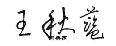 駱恆光王秋藍草書個性簽名怎么寫