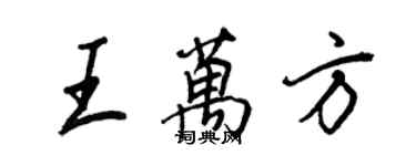 王正良王萬方行書個性簽名怎么寫