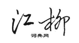 駱恆光江柳行書個性簽名怎么寫