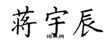丁謙蔣宇辰楷書個性簽名怎么寫