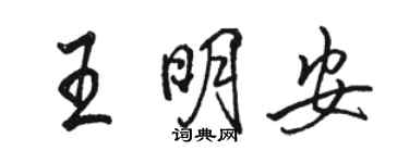 駱恆光王明安行書個性簽名怎么寫