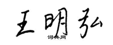 王正良王明弘行書個性簽名怎么寫