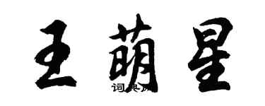 胡問遂王萌星行書個性簽名怎么寫