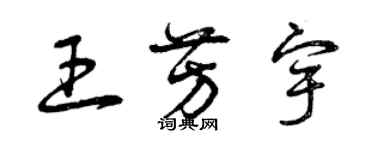 曾慶福王芳宇草書個性簽名怎么寫