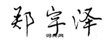 曾慶福鄭宇澤行書個性簽名怎么寫