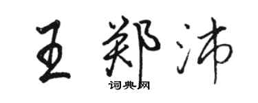 駱恆光王鄭沛行書個性簽名怎么寫