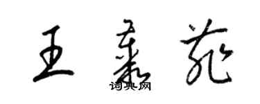 梁錦英王叢菲草書個性簽名怎么寫