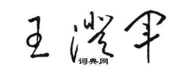 駱恆光王澄軍草書個性簽名怎么寫