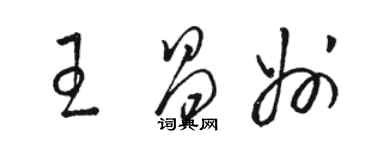 駱恆光王昌州草書個性簽名怎么寫