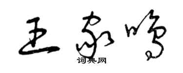 曾慶福王家鳴草書個性簽名怎么寫