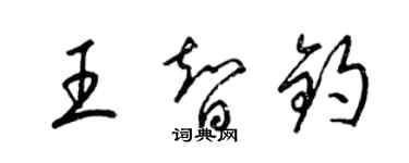 梁錦英王智鈞草書個性簽名怎么寫