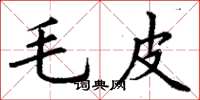 丁謙毛皮楷書怎么寫