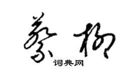 梁錦英蔡柳草書個性簽名怎么寫