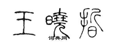 陳聲遠王曉晰篆書個性簽名怎么寫