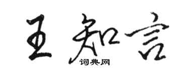 駱恆光王知言行書個性簽名怎么寫