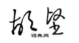 駱恆光胡堅草書個性簽名怎么寫