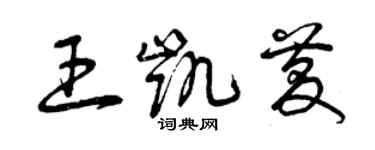 曾慶福王凱慶草書個性簽名怎么寫