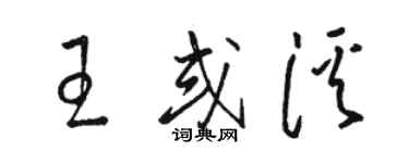 駱恆光王或溪草書個性簽名怎么寫