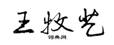 曾慶福王牧藝行書個性簽名怎么寫