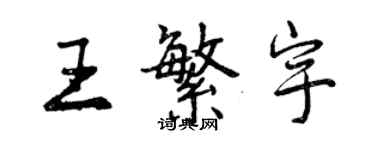 曾慶福王繁宇行書個性簽名怎么寫