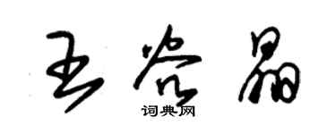 朱錫榮王谷晶草書個性簽名怎么寫