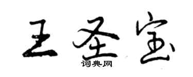 曾慶福王聖寶行書個性簽名怎么寫