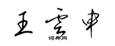 梁錦英王雲申草書個性簽名怎么寫