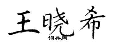 丁謙王曉希楷書個性簽名怎么寫