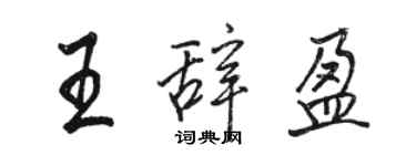 駱恆光王辭盈行書個性簽名怎么寫