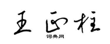 梁錦英王正柱草書個性簽名怎么寫