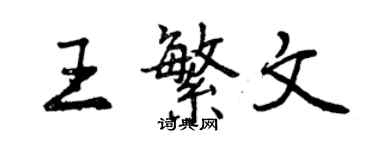 曾慶福王繁文行書個性簽名怎么寫