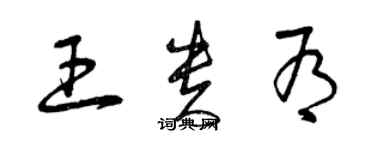 曾慶福王貴有草書個性簽名怎么寫