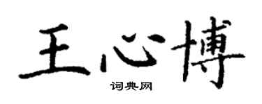 丁謙王心博楷書個性簽名怎么寫