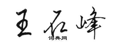 駱恆光王石峰行書個性簽名怎么寫