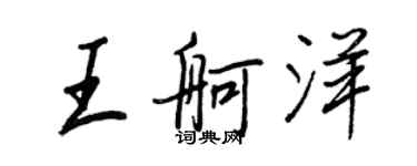 王正良王舸洋行書個性簽名怎么寫