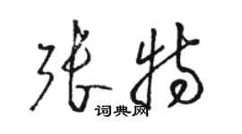 駱恆光張特草書個性簽名怎么寫