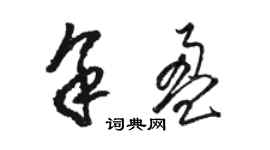 駱恆光余盈草書個性簽名怎么寫