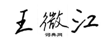 王正良王微江行書個性簽名怎么寫