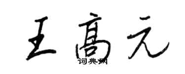 王正良王高元行書個性簽名怎么寫