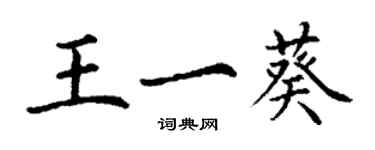 丁謙王一葵楷書個性簽名怎么寫