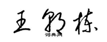 梁錦英王朝棟草書個性簽名怎么寫