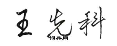 駱恆光王先科行書個性簽名怎么寫