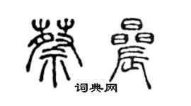 陳聲遠蔡晨篆書個性簽名怎么寫